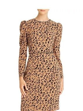 Donna Karan Leopard Print Dress - Brown and Black